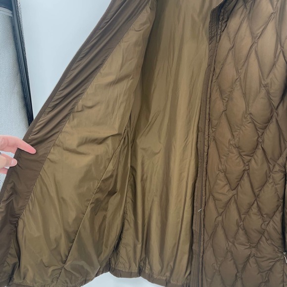Lands’ End Goose Down Quilted Puffer Jacket Womens Sz 14/16 Brown Warm Winter - Picture 5 of 11